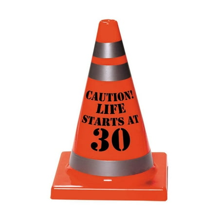 30th Birthday Plastic Cone Decoration (Each) - Party Supplies