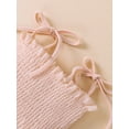 thumbnail image 4 of Cenuakty Infant Girls Two-Piece Clothes Outfit, Tie-Up Spaghetti Strap Sleeveless Ruched Solid Color Tank Tops + Shorts, 4 of 8