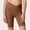 Brown, variant on Girls' Crossover V-Waist Biker Shorts with Slim Fit and Stretch Fabric, Solid Color Athletic Workout Bottoms for Summer Sports and Everyday Wear