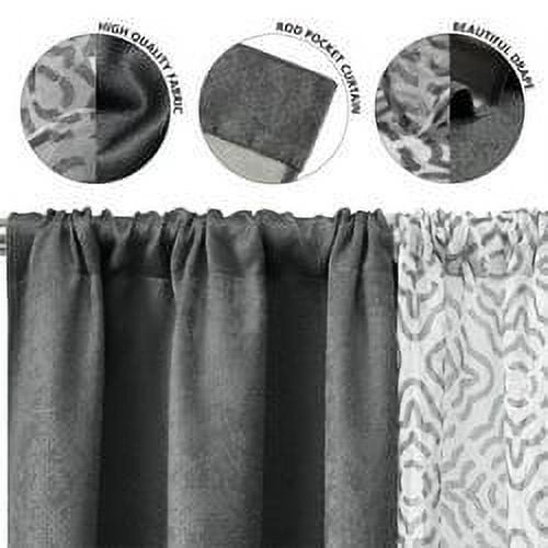 Mainstays Metallic Blackout Window Curtains Panel Set, Green Sage, 27.5" W x 84" L, Metallic Blackout Curtain Set