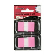 SKILCRAFT, NSN3991153, Bright Self-stick Marker Flags, 100 / Pack, Bright Pink