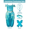thumbnail image 4 of Girls Princess Costume, Arabian 7 Pcs Dress Up Jumpsuit Outfit for Little Kids Party Birthday 8-10 Years, 4 of 7