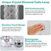 LED Crystal Table Lamp, Moclever Crystal Diamond Rose Table Lamp with Remote Touch Control, Rechargeable, 16 Color Change Atmosphere Bar Lamp