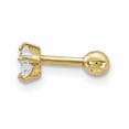 thumbnail image 2 of 14k Yellow Gold 18 Gauge Cubic Zirconia Cz Star Labret/face Jewelry Body Labret, 2 of 7