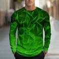 thumbnail image 2 of Stamzod Mens Long Sleeve Tee Shirts Fashion Gardient Printed Crewneck Gym Shirts Casual Oversized Graphic Tshirts for Men Green C XXXXL, 2 of 5
