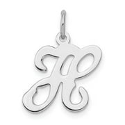 Lex & Lu Sterling Silver Stamped Initial H Charm