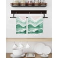 thumbnail image 3 of Green Coastal Beach Kitchen Dish Towels for Drying Dishes Set of 2, Modern Oil Painting Nautical Waffle Weave Microfiber Hand Tea Bathroom Towels Quick Dry & Absorbent Towel 15.7x23.6, 3 of 7