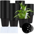 thumbnail image 1 of czcpp-110 Pcs 0.5 Gallon Black Plastic Plant Nursery Pots 6 Inches Seed Starting Pots Containers with 110 Labels, 1 of 4