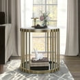 thumbnail image 2 of Furniture of America Wilmo Faux Marble 1-Shelf End Table, Brass, 2 of 9