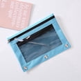 thumbnail image 2 of Clearance!Back-to-School Essentials Double Zipper Pencil Bag Transparent Mesh File Bag Zipper Binder Pencil Bag Pencil Bag, 2 of 3