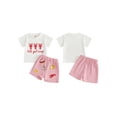 thumbnail image 2 of BemeyourBBs Toddler Baby Boys Summer Clothes Infant Baby Boy Crayfish Outfits Lobster Letter Embroidery Short Sleeve T-Shirts Elastic Waist Stripe Shorts Set Toddler Boys Summer Outfit, 2 of 9