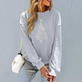 thumbnail image 4 of Sweatshirts for Womens Christmas Fashion Xmas Tree Printed Shirts Christmas Clothing Loose Plus Size Blouses Tops Winter Long Sleeve Crewneck Sweaters Pullover, 4 of 6