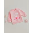 thumbnail image 3 of Bagilaanoe Toddler Baby Girl Valentine's Day Sweatshirt Long Sleeve Graphic Print Pullover 6M 12M 18M 24M 3T 4T Kids Fall Loose Tee Tops, 3 of 9