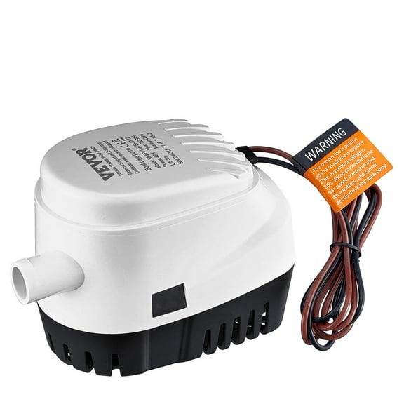 12V 750GPH Automatic Bilge Pump with Float Switch - Submersible Marine Pump for Boats, Pools, Basements, 0.7'' Outlet