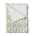 thumbnail image 2 of Teal and White Soft Flannel Fleece Throw Blanket, Eastern Old Fashioned Lattice Tangled Lines Classical Mosaic, Cozy Plush for Indoor and Outdoor Use, 70" x 90", Turquoise Orange White, by Ambesonne, 2 of 5