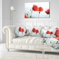 thumbnail image 3 of Designart Poppies on Background of Sea - Floral Throw Pillow - 12x20, 3 of 5