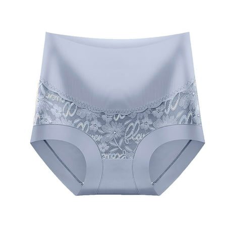 Jamicy Womens Panties Clearance Womens Underpants High Waisted Lace Ice Silk Seamless Compression Hip Lifting Large Size Comfortable Underwear