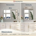 thumbnail image 4 of Keonjinn Brushed Nickel Bathroom Mirror Silver Framed Vanity Mirror, 22 x 30 inch Modern Rectangle Metal Mirror, Wall Mounted (Horizontal/Vertical), 4 of 7