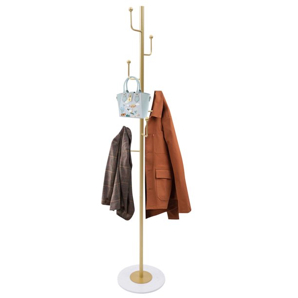 Modern Freestanding Coat Rack 67” Vertical Trunk Clothes Stand with 6