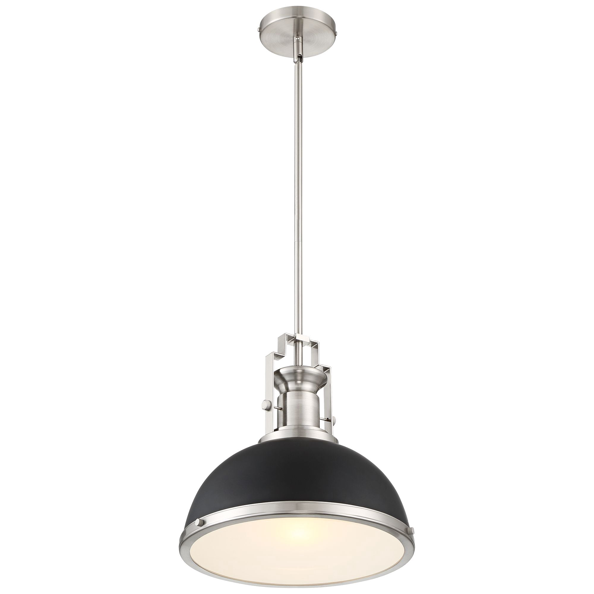 Possini Euro Design Black Brushed Nickel Dome Mini Pendant Light 13" Wide Modern Fixture for Kitchen Island Dining Room
