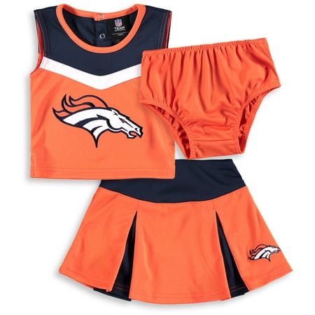 Denver Broncos Girls Toddler Two-Piece Spirit Cheerleader Set with Bloomers -