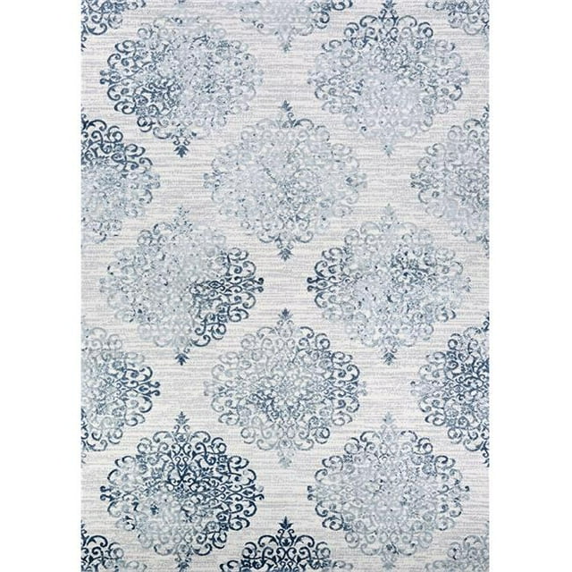 Couristan 51760758020030T 2 x 3 ft. Calinda Montebello Rectangle Area Rug - Steel Blue & Ivory