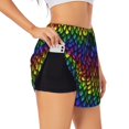 thumbnail image 2 of Haiem Dragon Scales Women's 2 in 1 Running Shorts - Lightweight Athletic Workout Gym Yoga Breathable Sports Shorts Liner with Phone Pockets-Large, 2 of 9