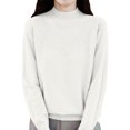 thumbnail image 6 of Sweaters for Women Knitted Crew Neck Long Sleeve Comfy Sweater Casual Trendy Dressy Wear Tops Outdoor Fall Pullover White XL, 6 of 6
