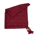 thumbnail image 4 of Women Plaid Wood Bead Tassel Cotton Scarf Lightweight Wrap Shawl Burgundy, 4 of 4