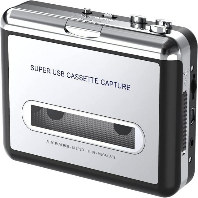 HLONK Lecteur de Cassettes Baladeur Cassettes Rétro Ruban vers MP3 Convertisseur CD Portable USB Capture de Boîtier Stéréo Audio Lecteur de Musique Compatible avec Ordinateur Portable/PC Ordinateur Convertir Cassette en Numérique
