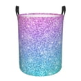 thumbnail image 1 of Balery Multicolor Glitter Cesta de ropa redonda con asas, impermeable, independiente, para ropa, juguetes, dormitorio y familia-Medium, 1 of 6