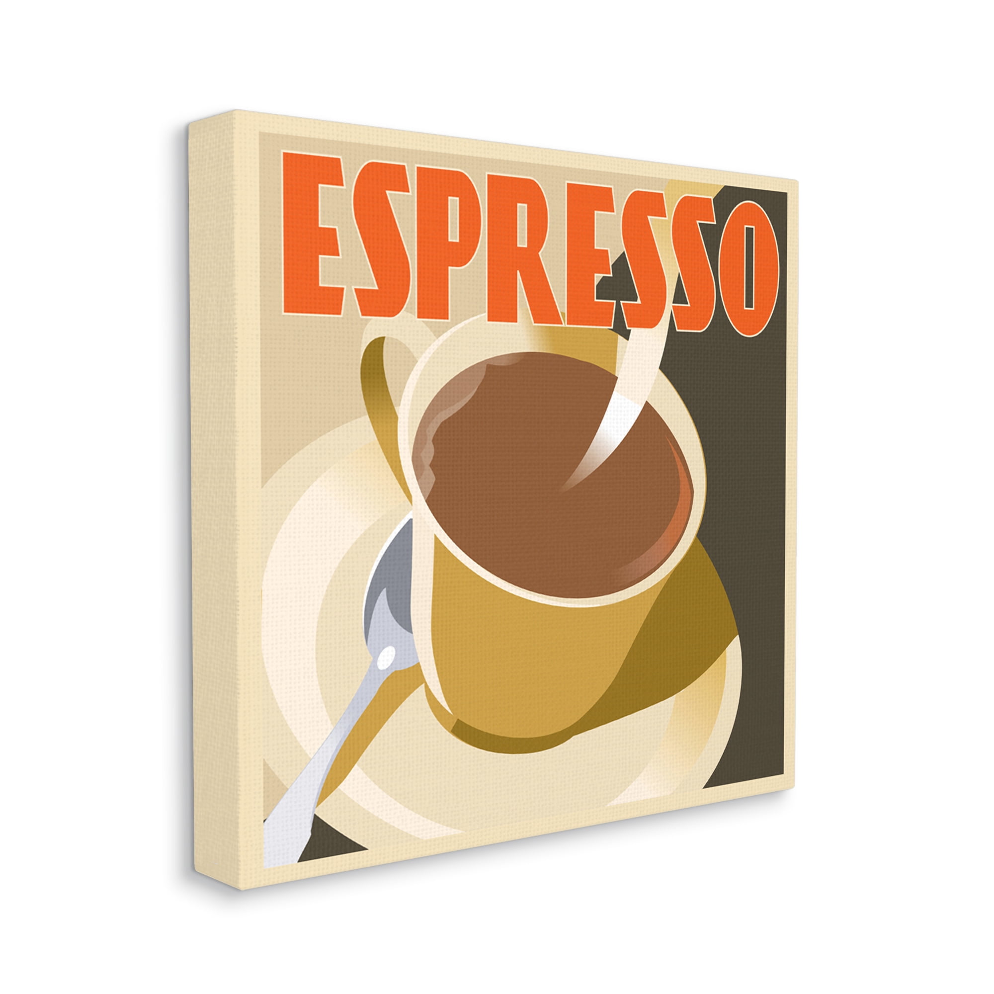 Stupell Industries Vintage Espresso Drink Food & Beverage Painting Gallery Wrapped Canvas Art Print Wall Art, 24 x 24
