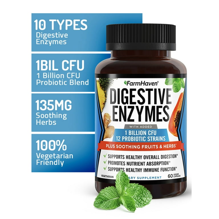 FarmHaven, Digestive Enzymes with Probiotics, 60 Vegetarian