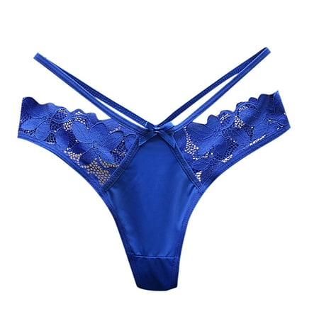 Xiaoxatg Sexy Panties for Women New Pure Lace Transparent Underwear For Girls Low Waist Seamless Hollow Thin Straps Crotch Japanese T String T Pants Sheer Lingerie for Women