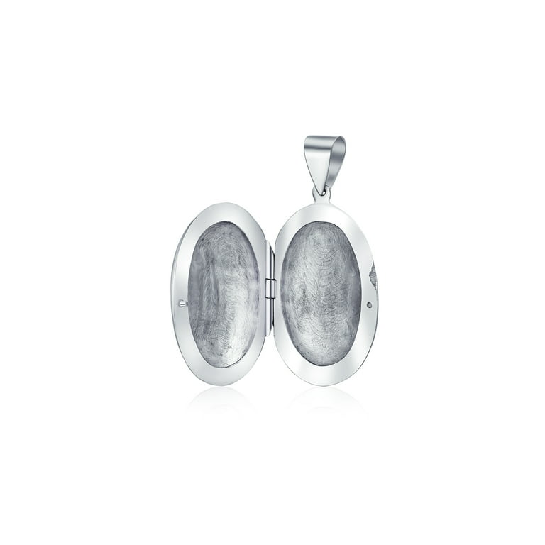 Bling Jewelry Womens Vintage Floral Leaf Oval Locket Necklace