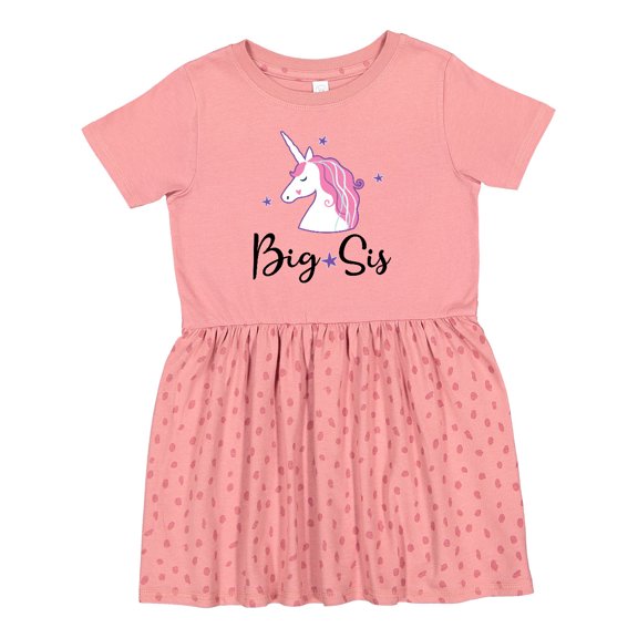 Inktastic Big Sis Unicorn Girls Sister Announcement Girls Toddler Dress