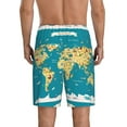 thumbnail image 3 of Naloa World Map With Landmarks Men's Short Pajama Pants, Lounge Comfort Shorts with Elasticized Waistband and Side Pockets - X-Large, 3 of 9