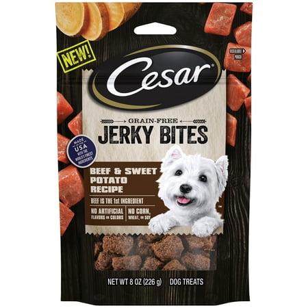 Cesar Jerky Bites Grain Free Dog Treats Beef & Sweet Potato Recipe, 8 oz. (Best Deer Jerky Recipe Ever)