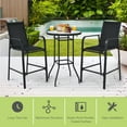 thumbnail image 5 of Gymax 3PCS Patio Bar Set Outdoor Bistro Set w/ 2 Stools & 1 Tempered Glass Table, 5 of 10