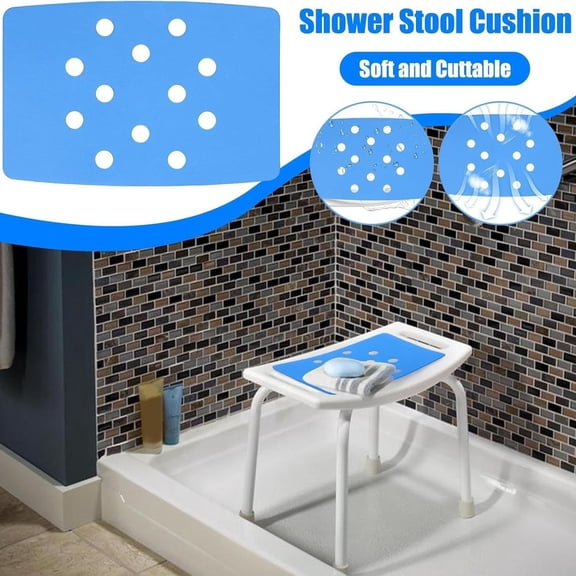 Multi-Functional Shower Bench Seat Cushion - EVA Non-Slip Waterproof Bath Chair Pad, Self-Adhesive Foam for Bathroom, Durable & Comfortable