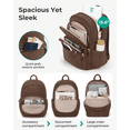 thumbnail image 4 of BAGSMART College Backpack, Lightweight Bookbag with 15.6 inch Laptop Compartment, Casual Daypack for Travel Work Commuter, Coffee Brown, 4 of 7