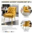 thumbnail image 5 of SEYNAR Modern Velvet Dining Chairs Set of 2, Tufted Back Accent Chair for Living Room,Yellow, 5 of 6