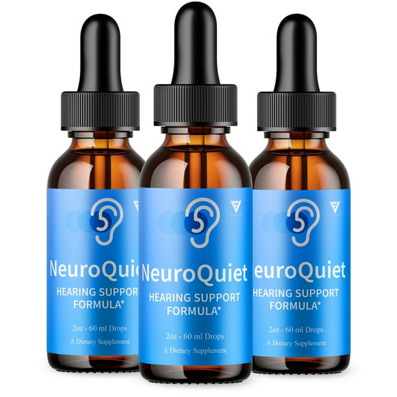 (3 Pack) Neuro Quiet Advanced Hearing Support Drops, NeuroQuiet Maximum Strength Ear Health Supplement (6oz)