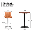 thumbnail image 2 of Magshion 3 Pieces Bar Table and Chair Set, 23.5" Round Bar Table and PU Leather Height Adjustable Barstools for Kitchen Dinner, Brown/Red, 2 of 12