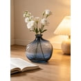 thumbnail image 6 of LWVITH Ins Style Small Glass Vase, Gradient Blue Narrow Mouth Hydroponic Vase for Single Stem Flower, Living Room Table Centerpiece for Bedroom Office, for Rose Eucalyptus Dried Flowers, Set of 3, 6 of 6