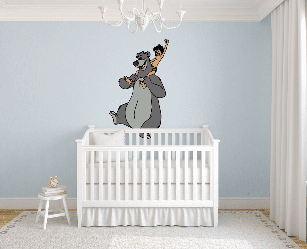 Jungle Book Baloo Mowgli Colorful Cartoon Decor Wall Sticker Art Design