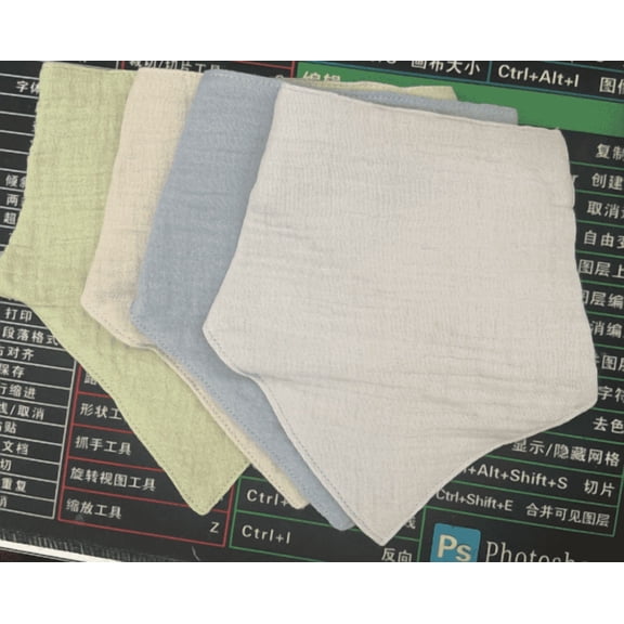 Baby Cotton Bibs – Soft Triangle Bandana Saliva Towels for Newborns & Infants, 3/4/5-Piece Set