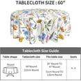 thumbnail image 5 of Round Tablecloth 60 Inch, Spring Flowers Floral Table Cloth for Rustic Farmhouse Kitchen Decor, Wipeable Polyester Fabric Table Cover for Outdoor Holiday Party, 5 of 6