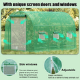 thumbnail image 4 of Gaptain Walk-in Greenhouse 12x7x7 FT Upgraded Green House with Dual Zippered Screen Doors & 6 Screen Windows Heavy Duty Plastic Plant Warm House with Reinforced Frame, 4 of 6