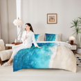 thumbnail image 5 of Manfei Wild Sea Waves 7pcs Queen Bedding,Calm Sand Beach Bedding Comforter Set Queen,Blue,Reversible, 5 of 8